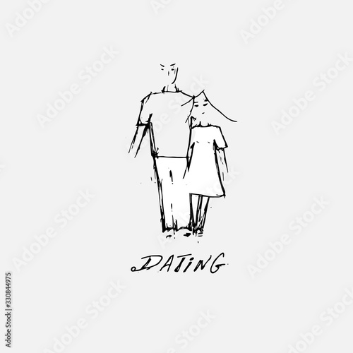 Dating Hand drawn concept