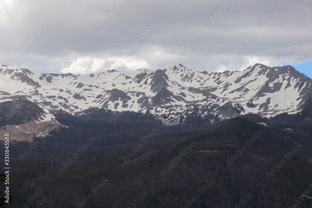 A snow covered mountain. High quality photo
