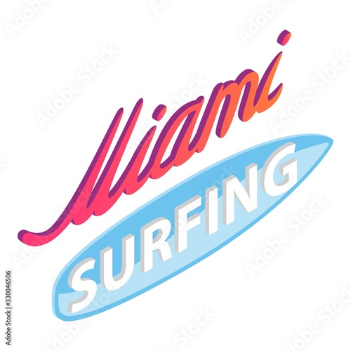 Miami surfing icon. Isometric illustration of miami surfing vector icon for web photo