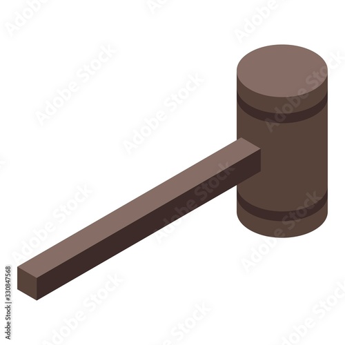 Wood hammer icon. Isometric of wood hammer vector icon for web design isolated on white background