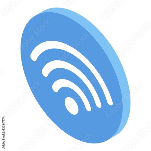 Wifi sign icon. Isometric of wifi sign vector icon for web design isolated on white background