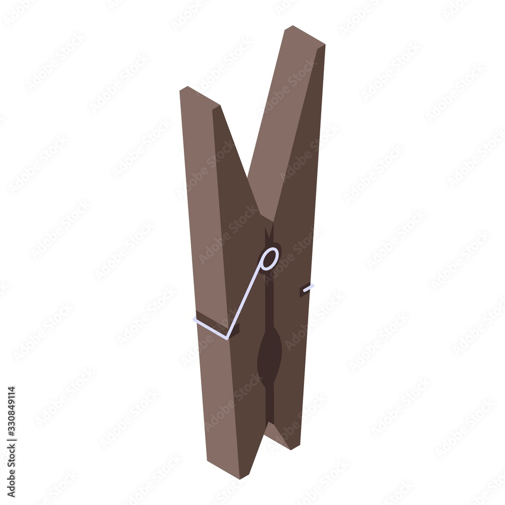 Rope clothes pin icon. Isometric of rope clothes pin vector icon for web design isolated on white background Rope clothes pin icon. Isometric of rope clothes pin vector icon for web design isolated on white background