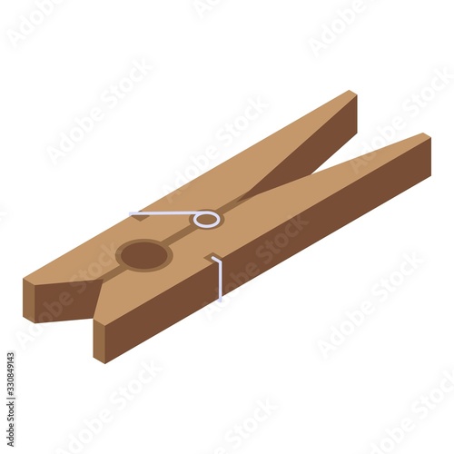 Classic clothes pin icon. Isometric of classic clothes pin vector icon for web design isolated on white background