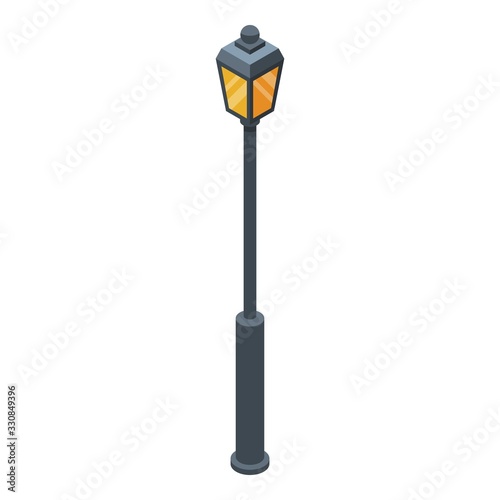 Street light pillar icon. Isometric of street light pillar vector icon for web design isolated on white background
