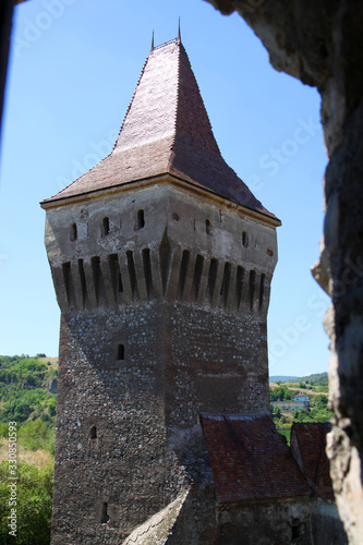 Corvin Castle in Hunedoara, Romania photo