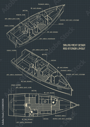 Sailing yacht design and interior layout
