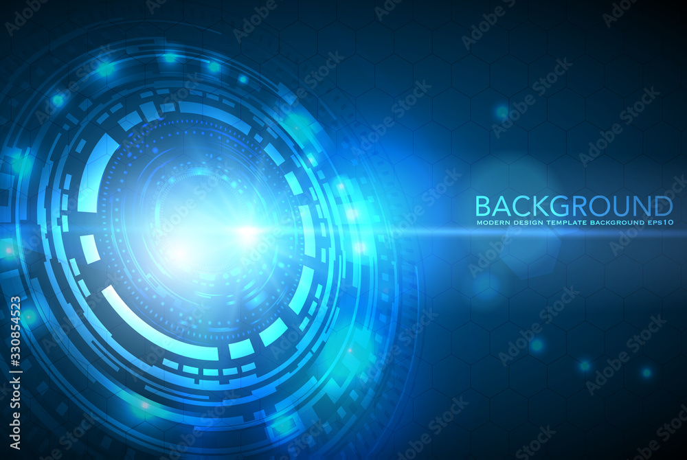 Circular sci-fi abstract background for futuristic high tech design - vector