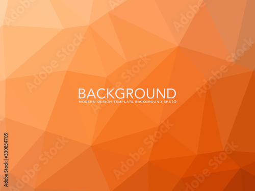 Geometric orange background with triangular polygons. Abstract design. Vector illustration. Dark low poly fond. EPS 10. Diagonal gradation