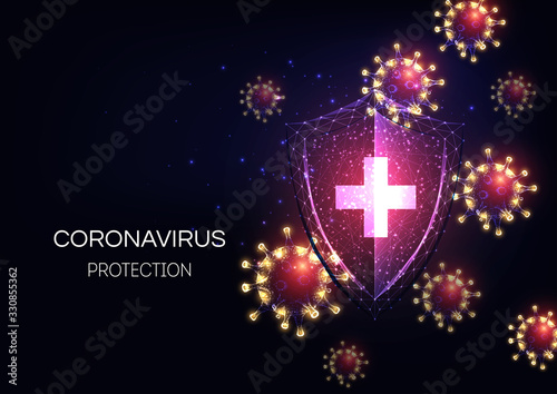 Futuristic immune system protection from coronavirus Covid-19 disease concept
