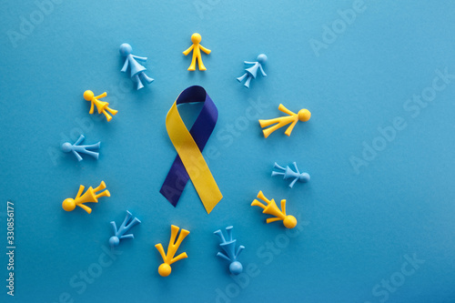 Quadro su tela World Down syndrome day on blue background