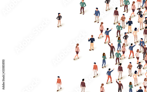 Large group of people on white background. People communication concept. photo