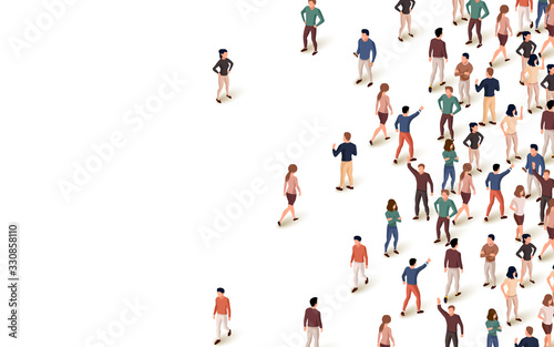 Large group of people on white background. People communication concept.