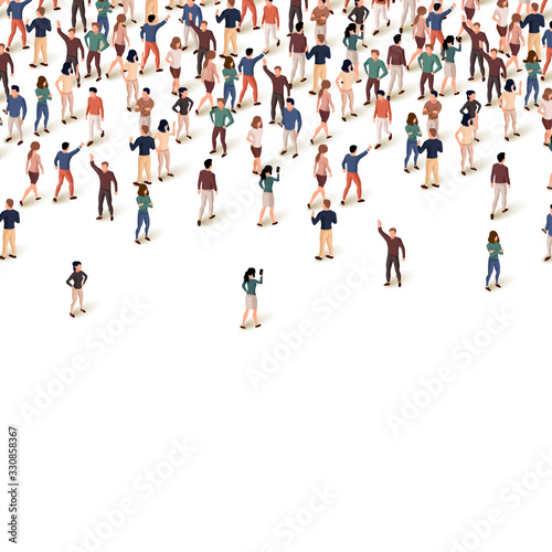 Large group of people on white background. People communication concept.