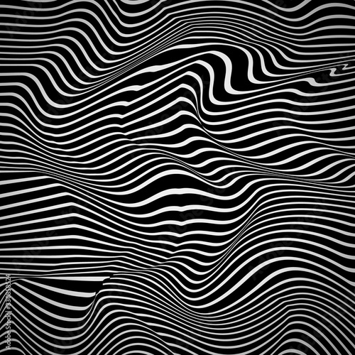 Random Reaction Waves Optical. Monochrome Color Background