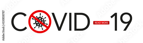 COVID-19 coronavirus web banner concept on a white background. Stop sign. COVID-19. Vector illustration