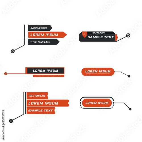 Digital callouts, footnotes. Layout for links and digital information. Source for advertising. Set of HUD. Vector illustration. Futuristic hud frame red png.