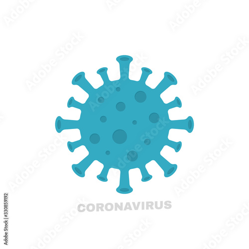 Coronavirus COVID-19 lable. Virus wuhan from China. No infection and stop coronavirus concepts. Dangerous coronavirus cell. Vector illustration