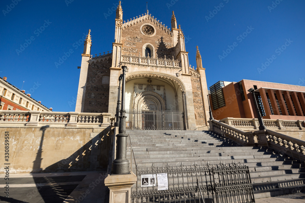 San Jeronimo el Real church in City of Madrid, Spain
