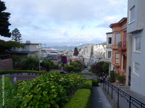Panoramic view from Lombard street in San Francisco