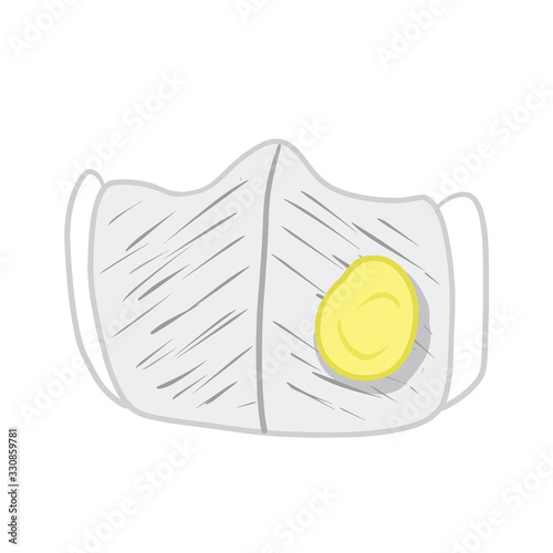 Respirator for working in hospital and building. Simple vector illustration isolated on white background