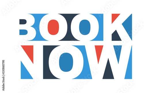 colorful vector illustration banner book now