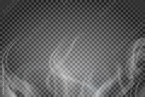 Smoke isolated on transparent background. Vector  fog, vapor