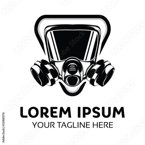 Black mask protection logo design inspiration
