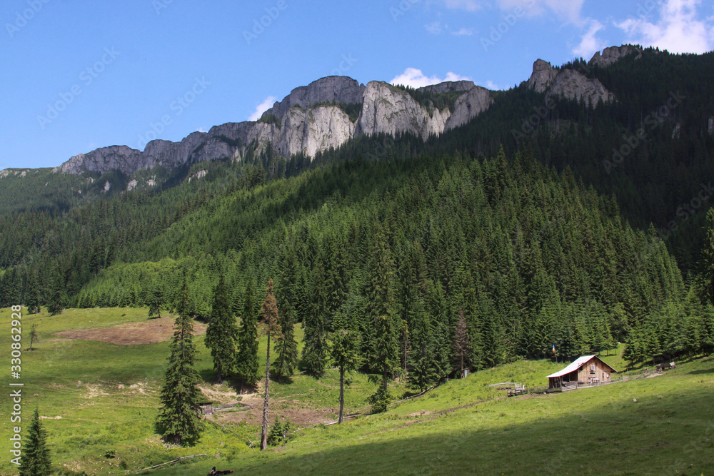 Ceahlau Massif mountain in Transylvania Romania