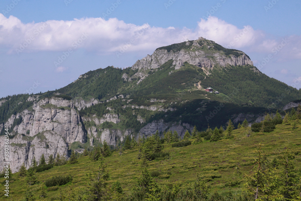 Fototapeta premium Toaca peak in Ceahlau mountains, Romania