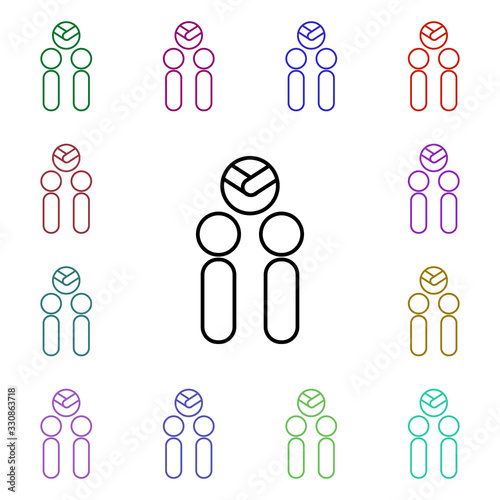 Mutual agreement multi color style icon. Simple thin line, outline vector of conferencing icons for ui and ux, website or mobile application