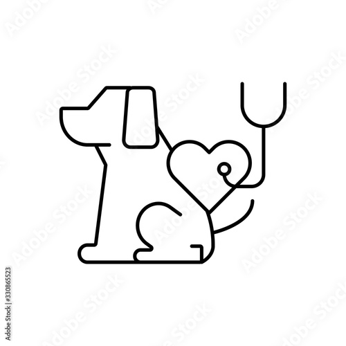 Dog, heart, stethoscope icon. Simple line, outline vector elements of veterinary icons for ui and ux, website or mobile application