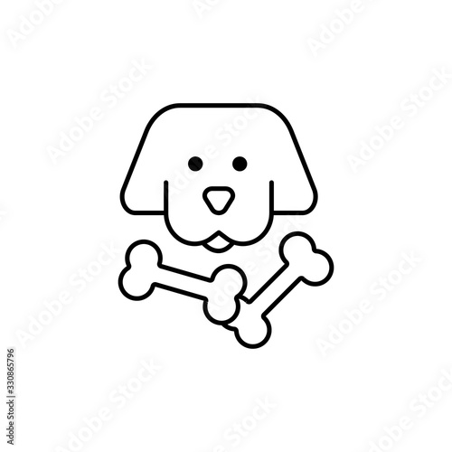 Dog, bone icon. Simple line, outline vector elements of veterinary icons for ui and ux, website or mobile application