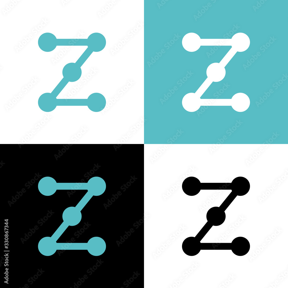 Simple line style icon, Letter Z logo design, digital technology symbol Simple line style icon, Letter Z logo design, digital technology symbol
