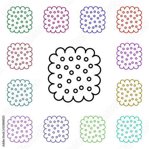 Fat, organ multi color style icon. Simple thin line, outline vector of human organ icons for ui and ux, website or mobile application