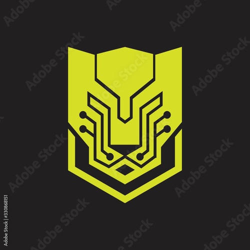 Tech Panther head logo. tech panther icon