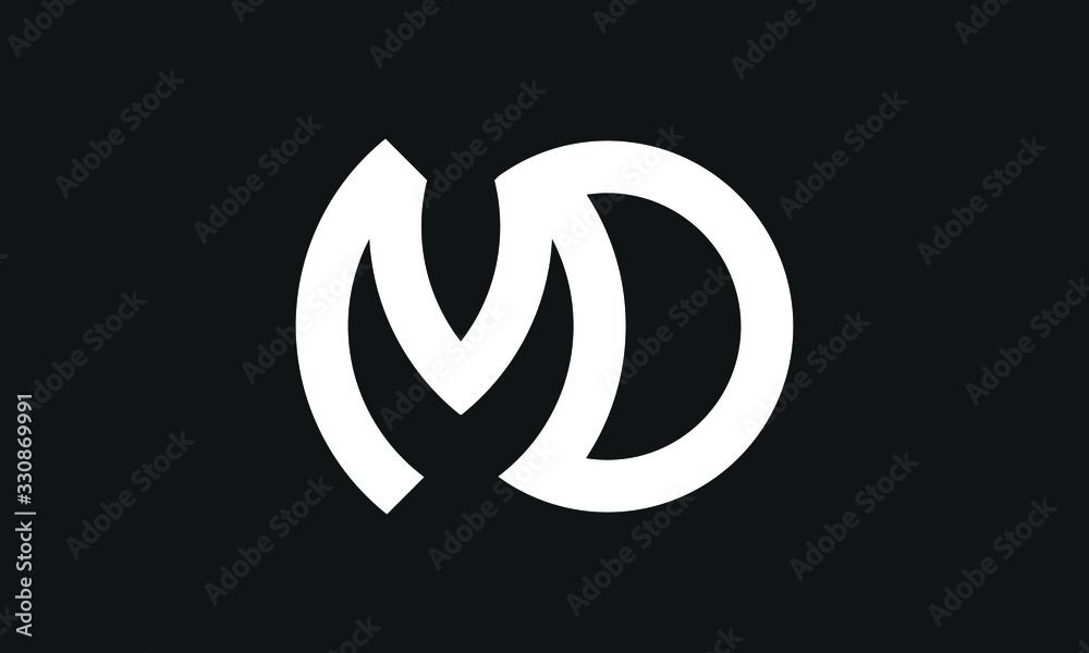 M , D , DM , MD letter logo design with creative modern typography and monogram logo