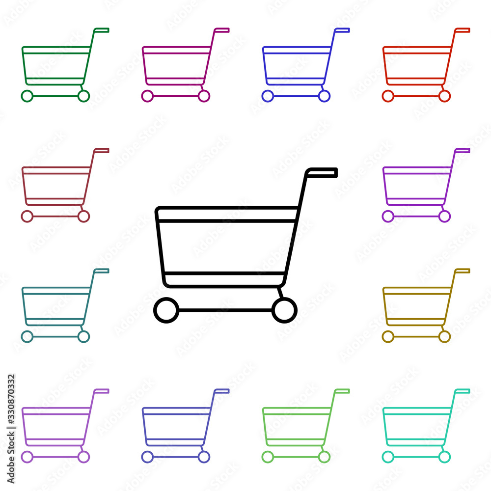 purchases multi color style icon. Simple thin line, outline vector of online shopping icons for ui and ux, website or mobile application purchases multi color style icon. Simple thin line, outline vector of online shopping icons for ui and ux, website or mobile application