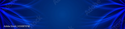Dark blue shiny elegant waves abstract background. Vector banner design