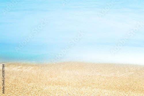 Sea ocean coasline beach view from above without people. Tourism, travel, vacation concept. Copy space