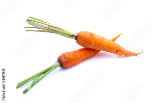 fresh carrots isolated on white background