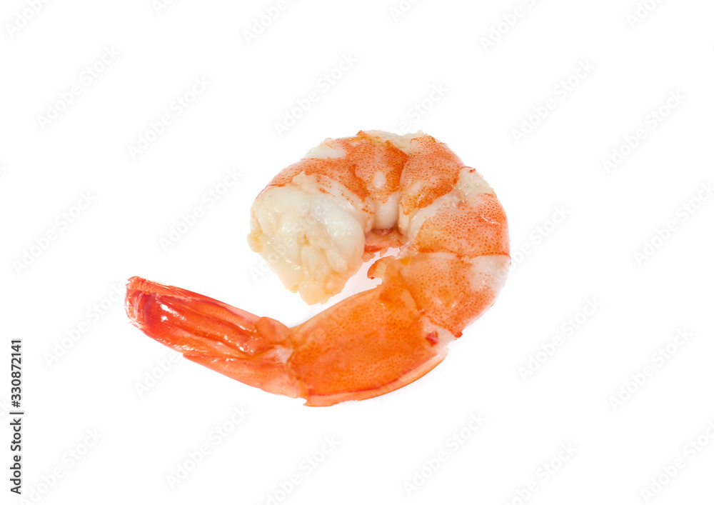 Cooked shrimps isolated on white background Cooked shrimps isolated on white background