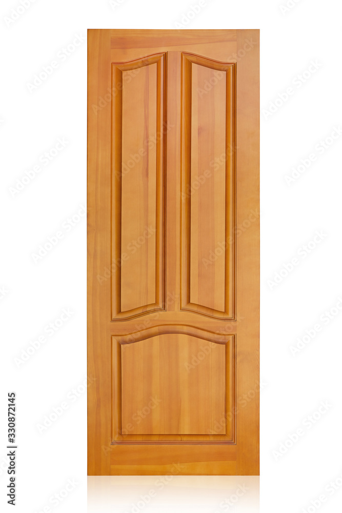 Wooden door isolated on white background. Plastic door Wooden door isolated on white background. Plastic door