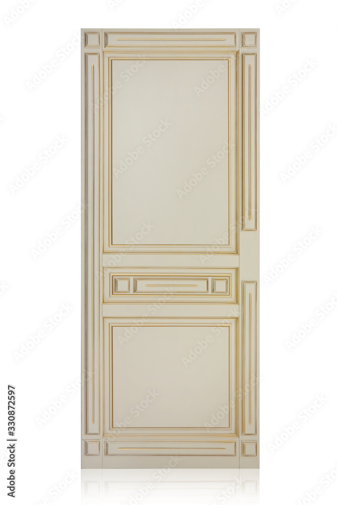Wooden door isolated on white background. Plastic door Wooden door isolated on white background. Plastic door