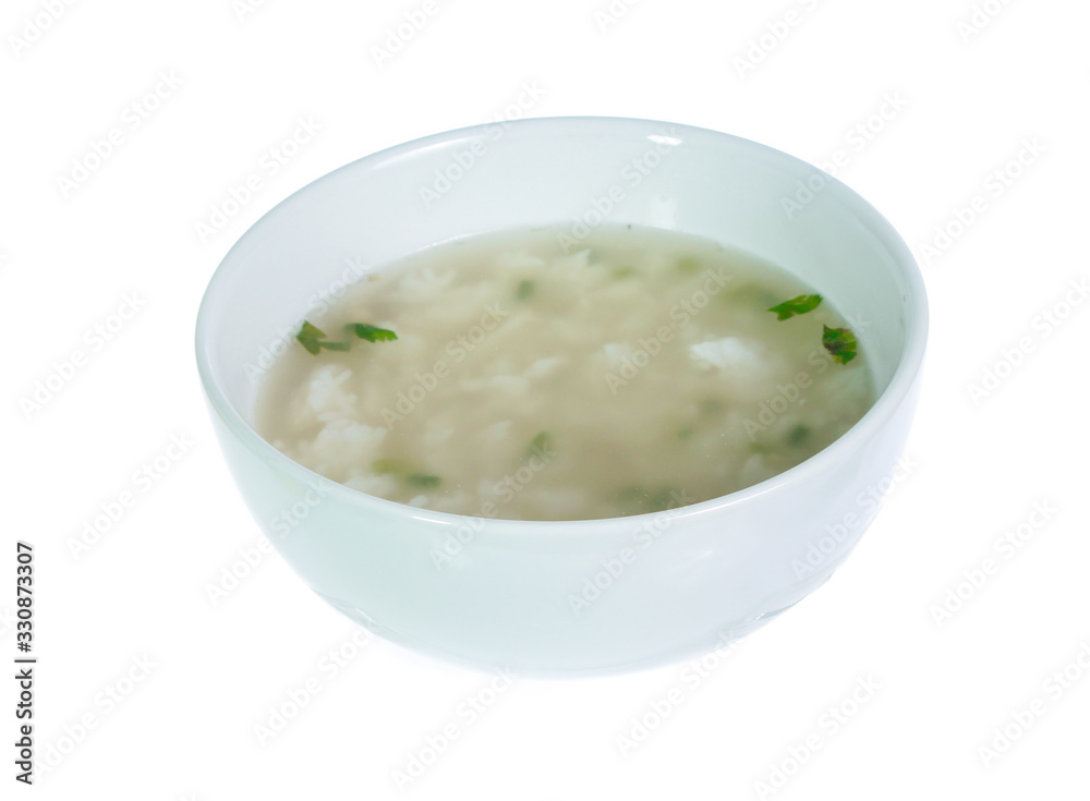 Boiled rice pork isolated on white Boiled rice pork isolated on white