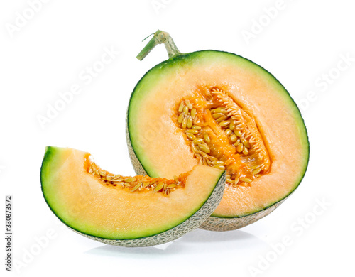 Wallpaper Mural cantaloupe melon slices isolated on white background Torontodigital.ca