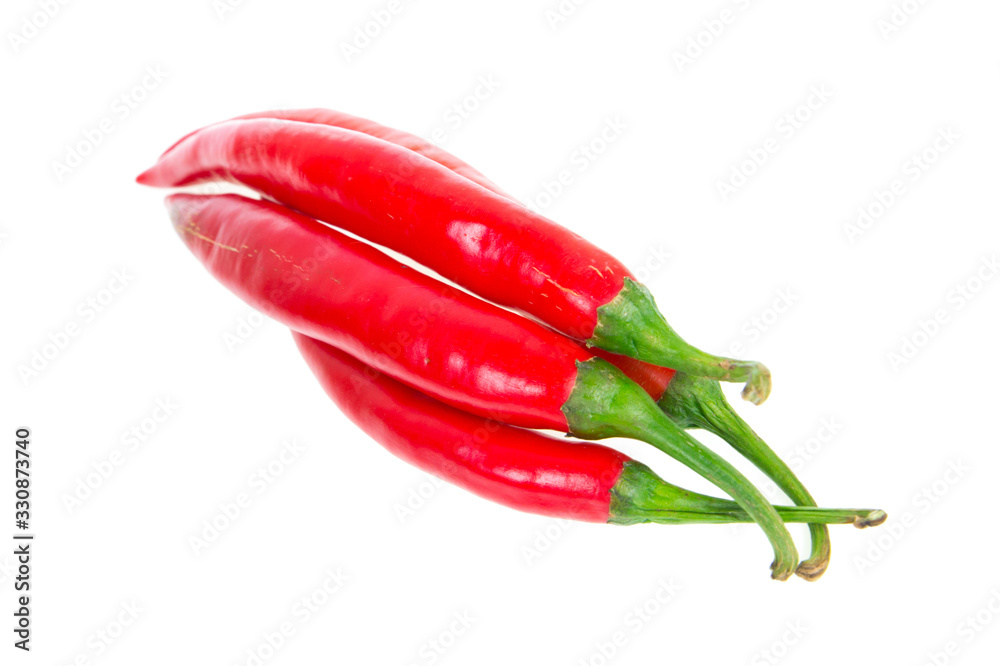 red chili pepper isolated on white background