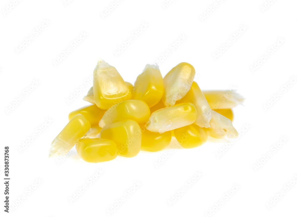 An ear of corn isolated on a white background An ear of corn isolated on a white background