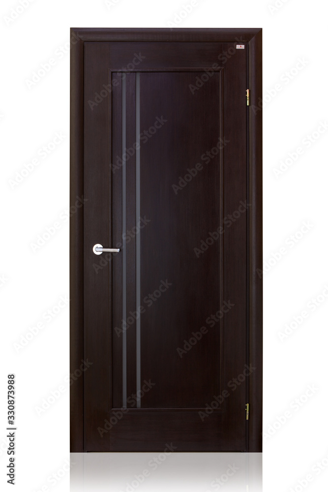 Wooden door isolated on white background. Plastic door Wooden door isolated on white background. Plastic door