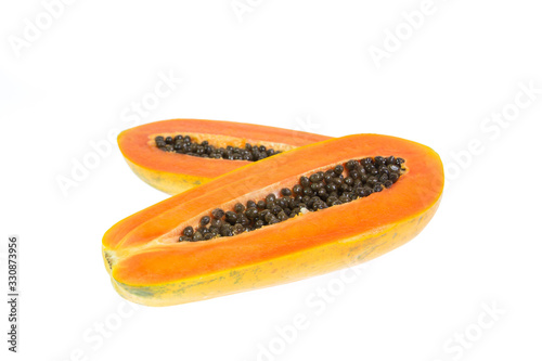 papaya isolated on white