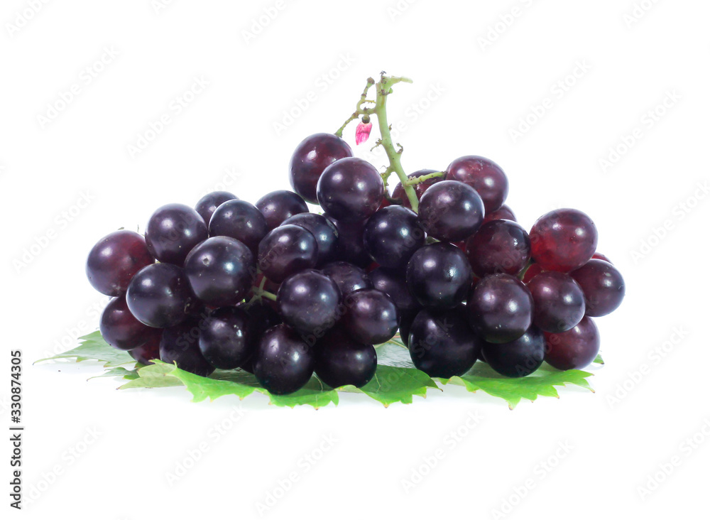 red grapes  isolated on white